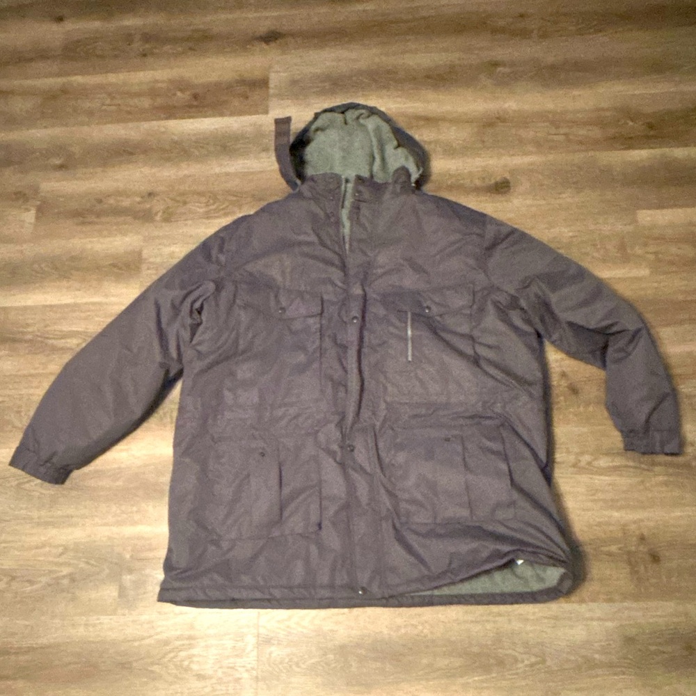 Boulder Creek Trading Co Jacket Lined Heavy Coat Gray Hood Size 4xl Tall NWOT